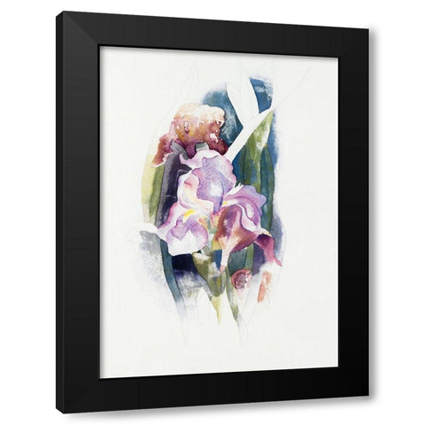 Purple Iris Black Modern Wood Framed Art Print by Demuth, Charles