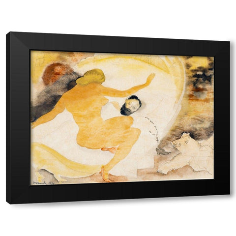 Nana and Count Muffat Black Modern Wood Framed Art Print with Double Matting by Demuth, Charles