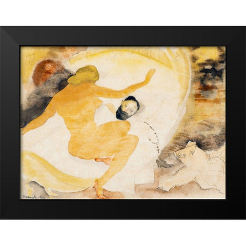 Nana and Count Muffat Black Modern Wood Framed Art Print by Demuth, Charles