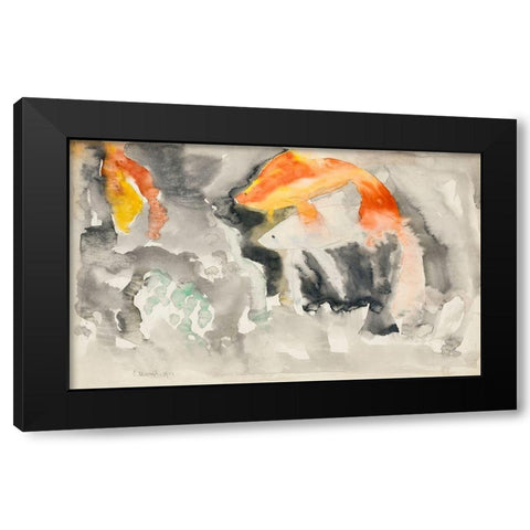 Fish Series-No. 5 Black Modern Wood Framed Art Print with Double Matting by Demuth, Charles
