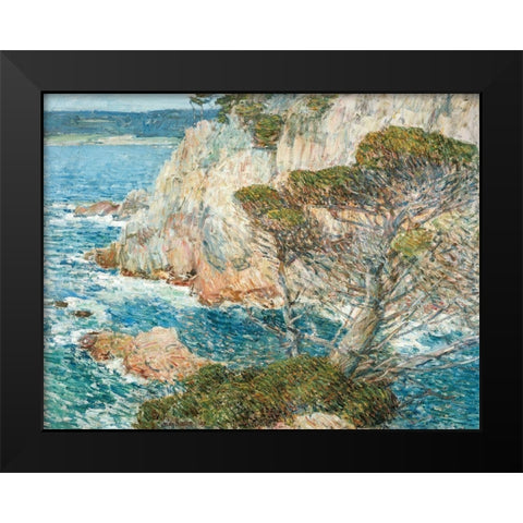 Point Lobos-Carmel Black Modern Wood Framed Art Print by Hassam, Childe
