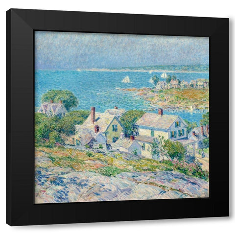 New England Headlands Black Modern Wood Framed Art Print with Double Matting by Hassam, Childe
