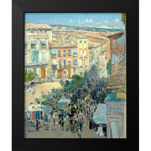 View of a Southern French City Black Modern Wood Framed Art Print by Hassam, Childe