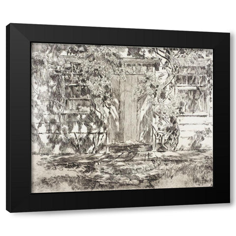 Old Doorway-Easthampton Black Modern Wood Framed Art Print with Double Matting by Hassam, Childe