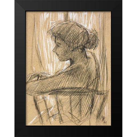 Against the Light Black Modern Wood Framed Art Print by Hassam, Childe