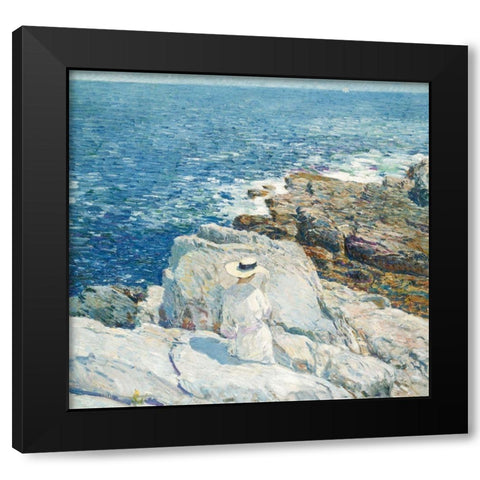 South Ledges-Appledore Black Modern Wood Framed Art Print by Hassam, Childe