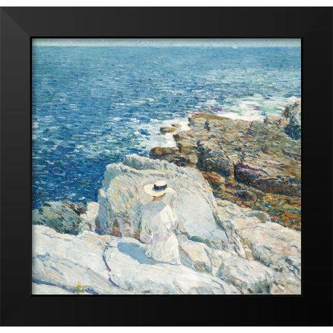 South Ledges-Appledore Black Modern Wood Framed Art Print by Hassam, Childe