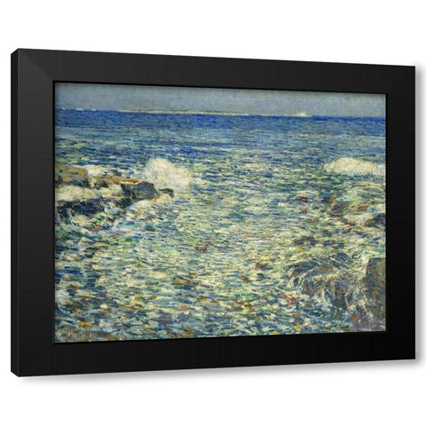 Surf-Isles of Shoals Black Modern Wood Framed Art Print with Double Matting by Hassam, Childe