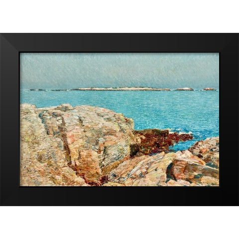 Duck Island Black Modern Wood Framed Art Print by Hassam, Childe