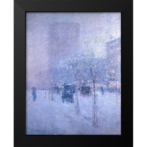 Late Afternoon-New York-Winter Black Modern Wood Framed Art Print by Hassam, Childe