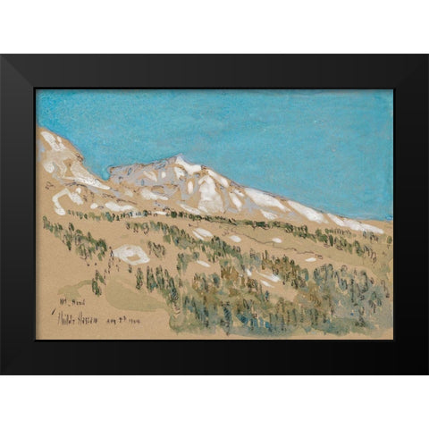 Mount Hood-Oregon Black Modern Wood Framed Art Print by Hassam, Childe