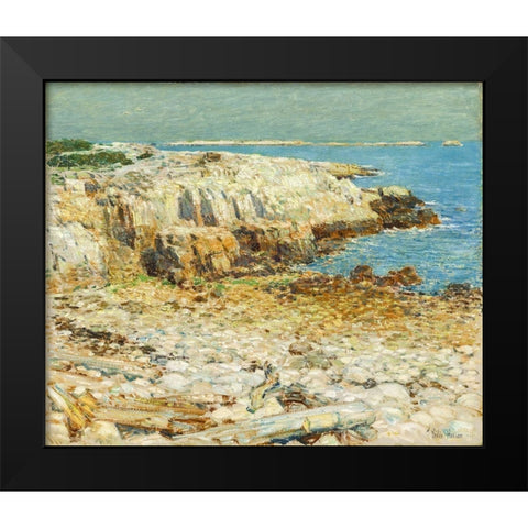 A North East Headland Black Modern Wood Framed Art Print by Hassam, Childe