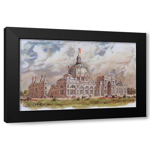 United States Government Building Black Modern Wood Framed Art Print with Double Matting by Hassam, Childe