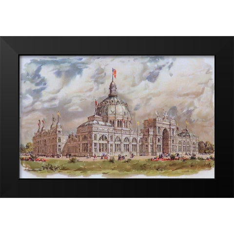 United States Government Building Black Modern Wood Framed Art Print by Hassam, Childe