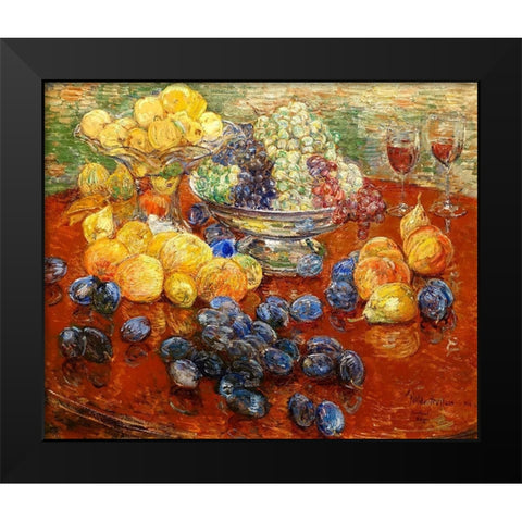 Oregon Still Life Black Modern Wood Framed Art Print by Hassam, Childe