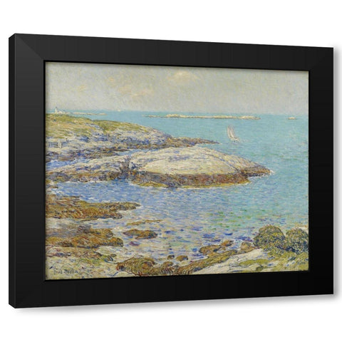 Isles of Shoals Black Modern Wood Framed Art Print with Double Matting by Hassam, Childe