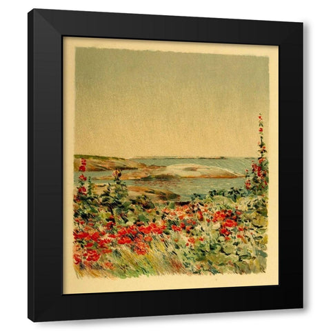 From the Doorway Black Modern Wood Framed Art Print by Hassam, Childe