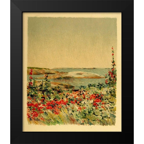 From the Doorway Black Modern Wood Framed Art Print by Hassam, Childe