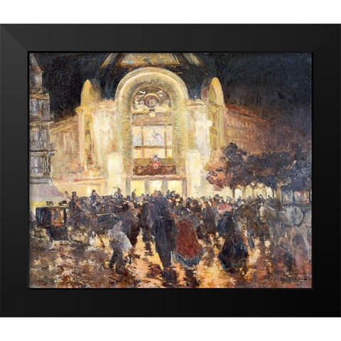 The Gaumont Palace cinema-place de Clichy Black Modern Wood Framed Art Print by Abel-Truchet, Louis