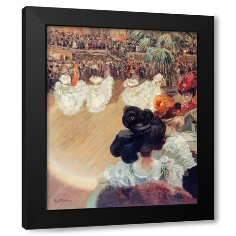 Quadrille at the Tabarin Ball Black Modern Wood Framed Art Print by Abel-Truchet, Louis