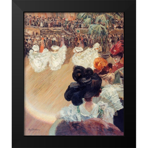 Quadrille at the Tabarin Ball Black Modern Wood Framed Art Print by Abel-Truchet, Louis