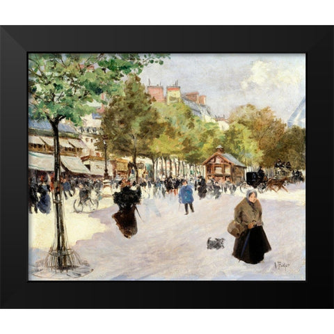 Boulevard de Clichy Black Modern Wood Framed Art Print by Abel-Truchet, Louis
