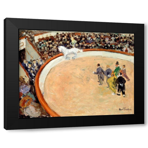 The Medrano circus-boulevard Rochechouard Black Modern Wood Framed Art Print by Abel-Truchet, Louis