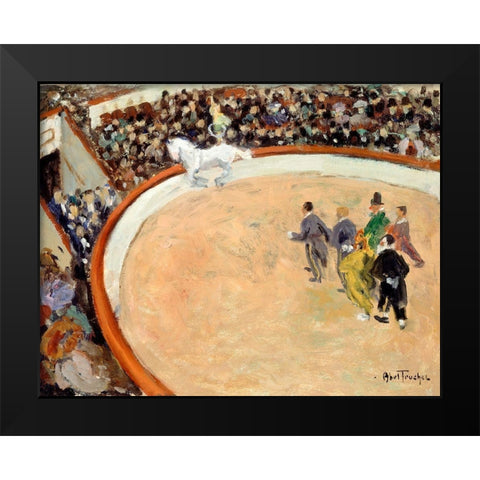 The Medrano circus-boulevard Rochechouard Black Modern Wood Framed Art Print by Abel-Truchet, Louis