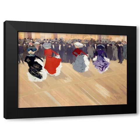 The quadrille at the Moulin-Rouge Black Modern Wood Framed Art Print with Double Matting by Abel-Truchet, Louis