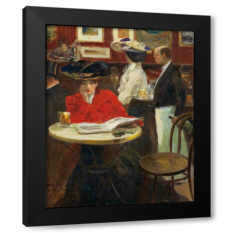 Le Lapin Agile-Montmartre Black Modern Wood Framed Art Print with Double Matting by Abel-Truchet, Louis