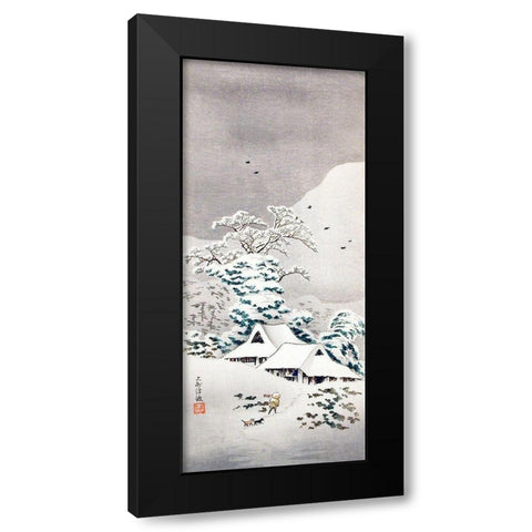 Sawatari in Snow Black Modern Wood Framed Art Print by Takahashi, Hiroaki