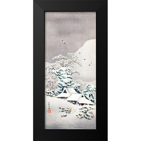 Sawatari in Snow Black Modern Wood Framed Art Print by Takahashi, Hiroaki