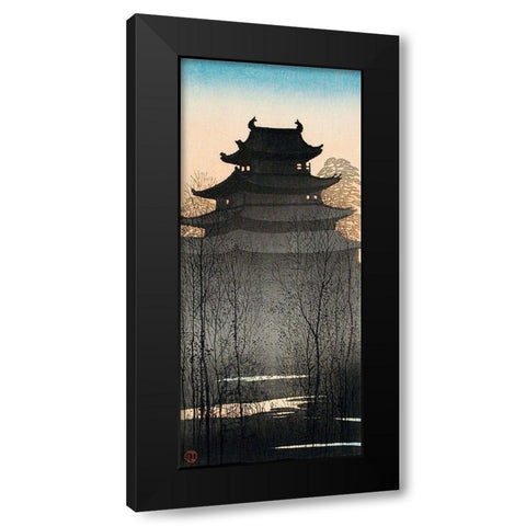 Nagoya Castle Black Modern Wood Framed Art Print with Double Matting by Takahashi, Hiroaki