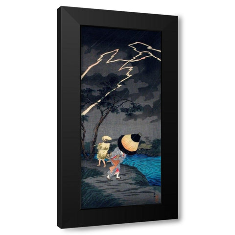 Thunderstorm at Tateishi Black Modern Wood Framed Art Print by Takahashi, Hiroaki