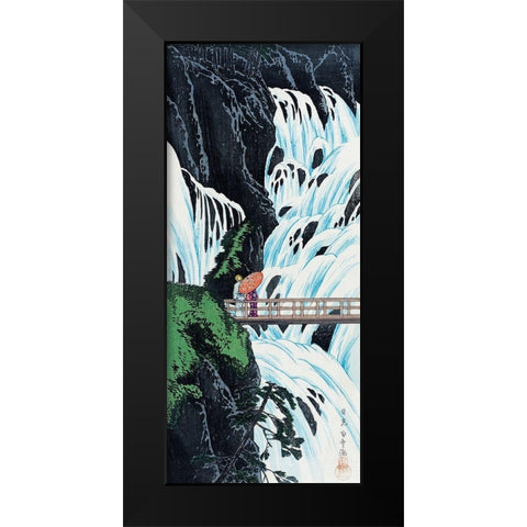 Shiragumo Waterfall of Nikko Black Modern Wood Framed Art Print by Takahashi, Hiroaki