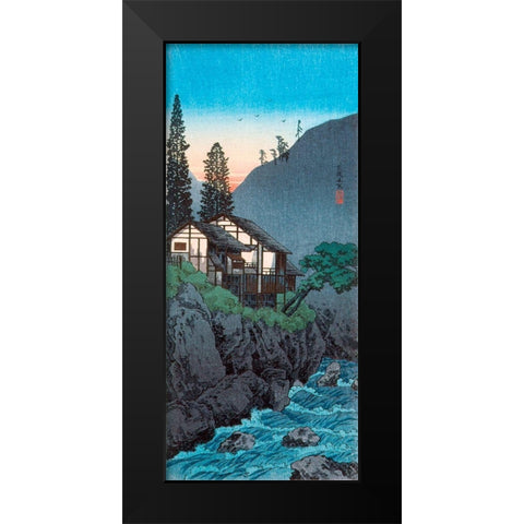 Hakone Black Modern Wood Framed Art Print by Takahashi, Hiroaki