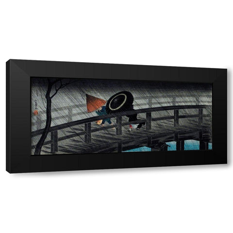 Rain on Izumi Bridge Black Modern Wood Framed Art Print with Double Matting by Takahashi, Hiroaki