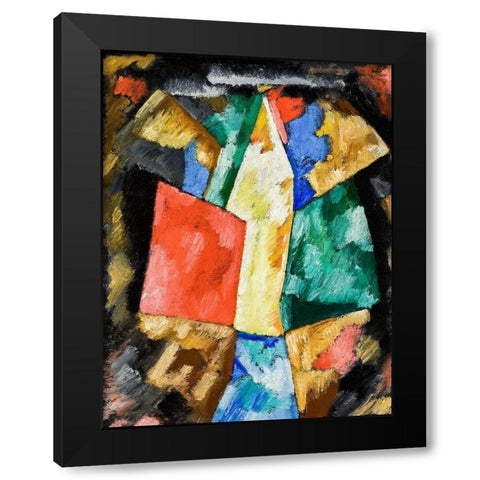 Abstraction-Blue-Yellow and Green Black Modern Wood Framed Art Print with Double Matting by Hartley, Marsden