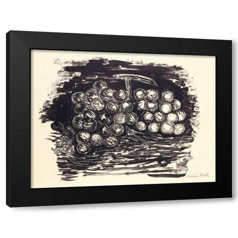 Grapes Black Modern Wood Framed Art Print with Double Matting by Hartley, Marsden