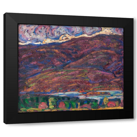 Autumn Color Black Modern Wood Framed Art Print by Hartley, Marsden