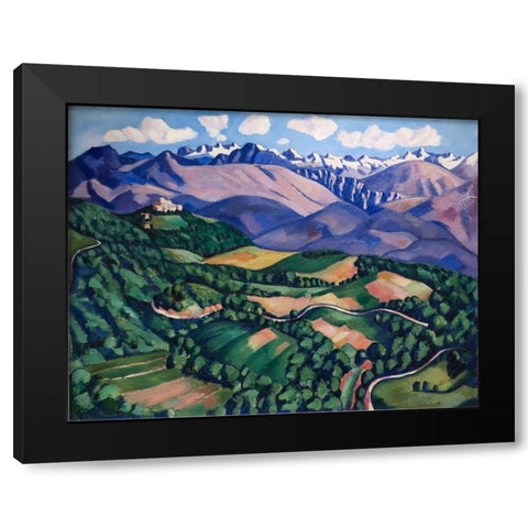 Purple Mountains-Vence Black Modern Wood Framed Art Print by Hartley, Marsden