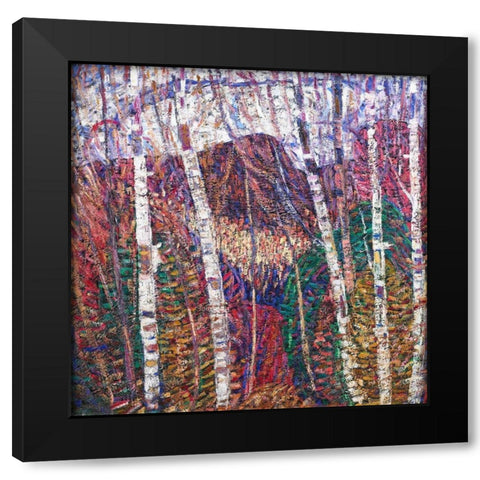White Birches Black Modern Wood Framed Art Print by Hartley, Marsden