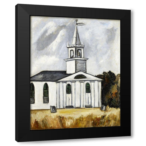 Church at Head Tide Black Modern Wood Framed Art Print by Hartley, Marsden