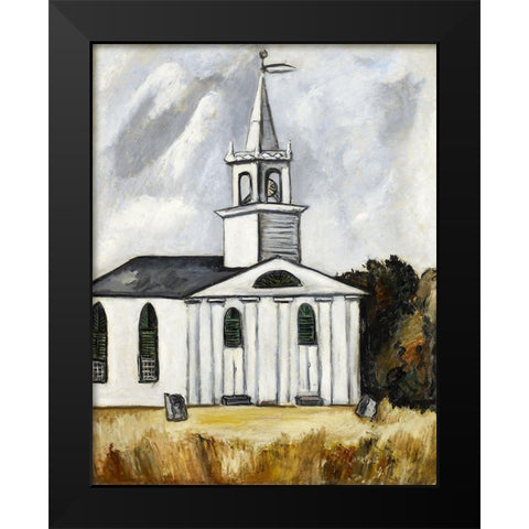Church at Head Tide Black Modern Wood Framed Art Print by Hartley, Marsden