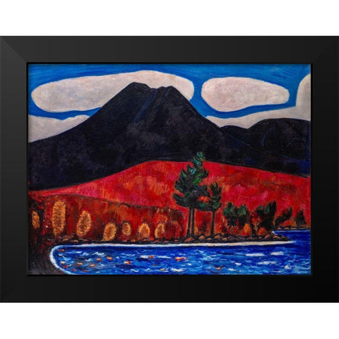 Mt Katahdin-Maine-Autumn Black Modern Wood Framed Art Print by Hartley, Marsden