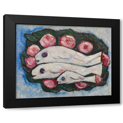 Banquet in Silence Black Modern Wood Framed Art Print by Hartley, Marsden