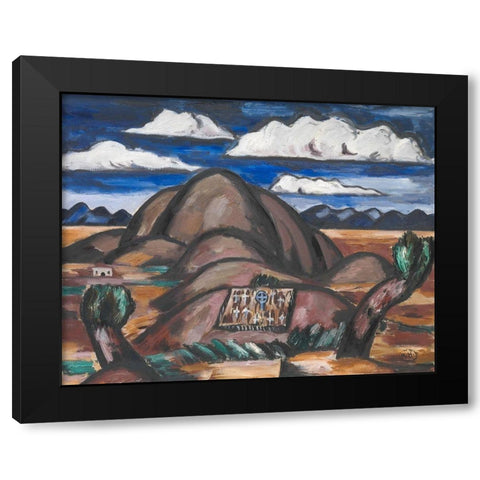 Cemetery-New Mexico Black Modern Wood Framed Art Print by Hartley, Marsden
