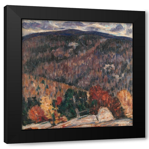 Landscape No 25 Black Modern Wood Framed Art Print by Hartley, Marsden