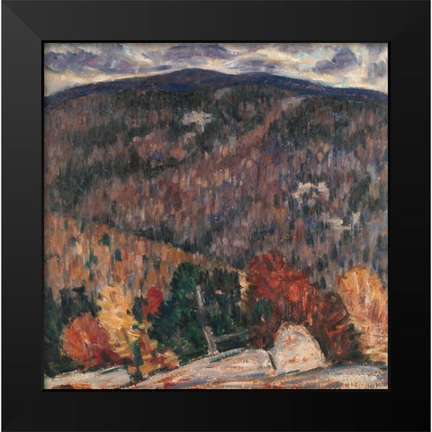 Landscape No 25 Black Modern Wood Framed Art Print by Hartley, Marsden