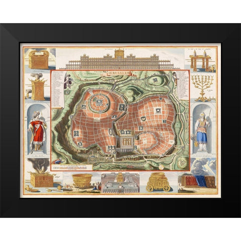 View of Jerusalems Temple Mount from the East Black Modern Wood Framed Art Print by The Rijksmuseum